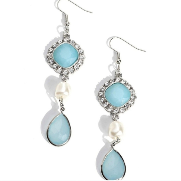 Gemstone Bracelet & Earrings | Silver  & Blue - Picture 2 of 2